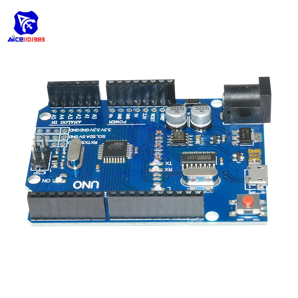 Diymore крутая версия UNO R3 CH340 ATMEGA328P-16AU микроконтроллер Micro USB модуль с кабелем Замена ATmega16U2 для Arduino