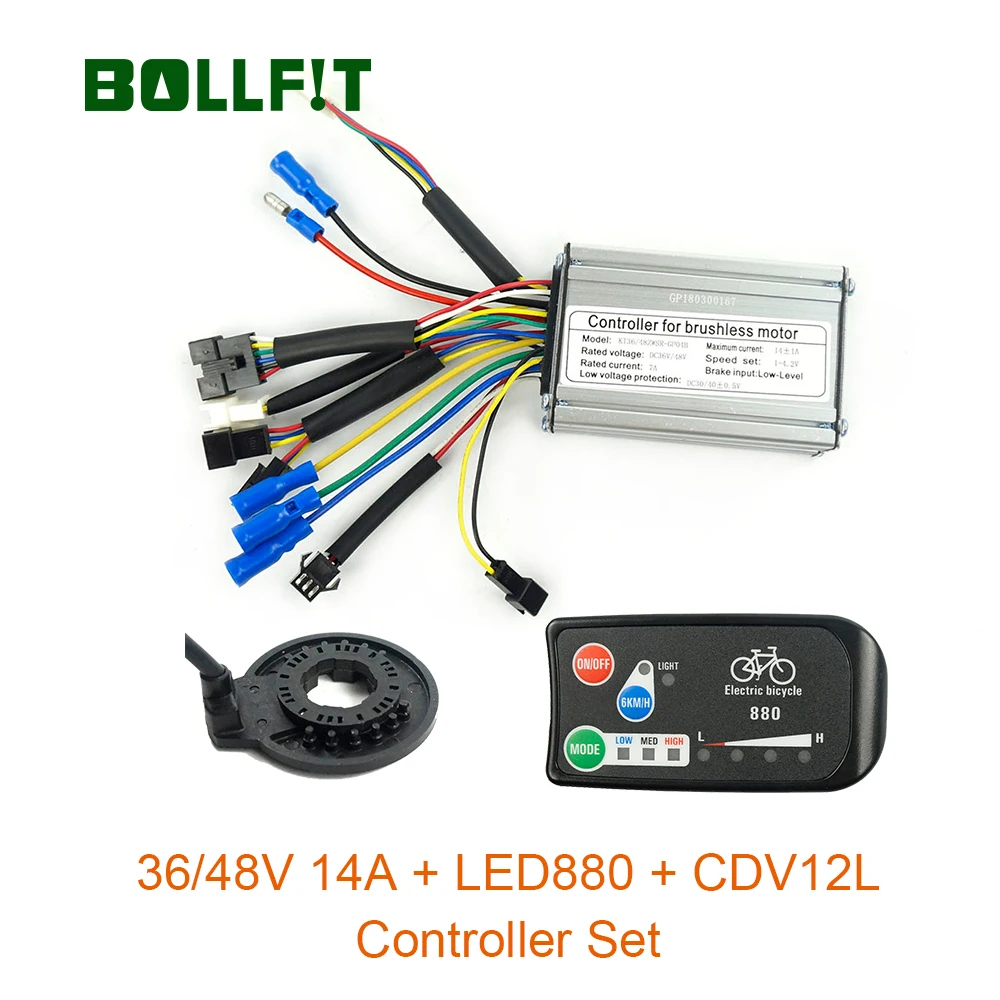 Discount 36V48V 250W 350W 14A Controller LED880 Display Meter PAS Set E-bike Conversion Kit  Hall Sensor 9