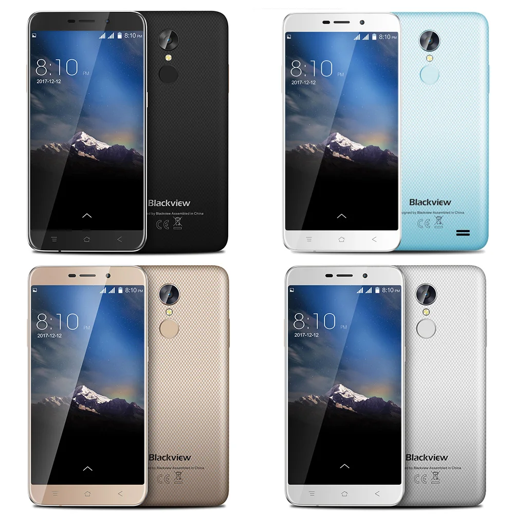 Новый Blackview A10 смартфон отпечатков пальцев 2 ГБ + 16 MTK6580A Quad core Android 7 0 5 дюйма HD 3g Mobile