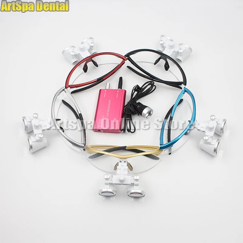  Dental Surgical Loupe Magnifier Binocular Magnifier with LED Head Light Lamp Dental Loupes - 32831235955