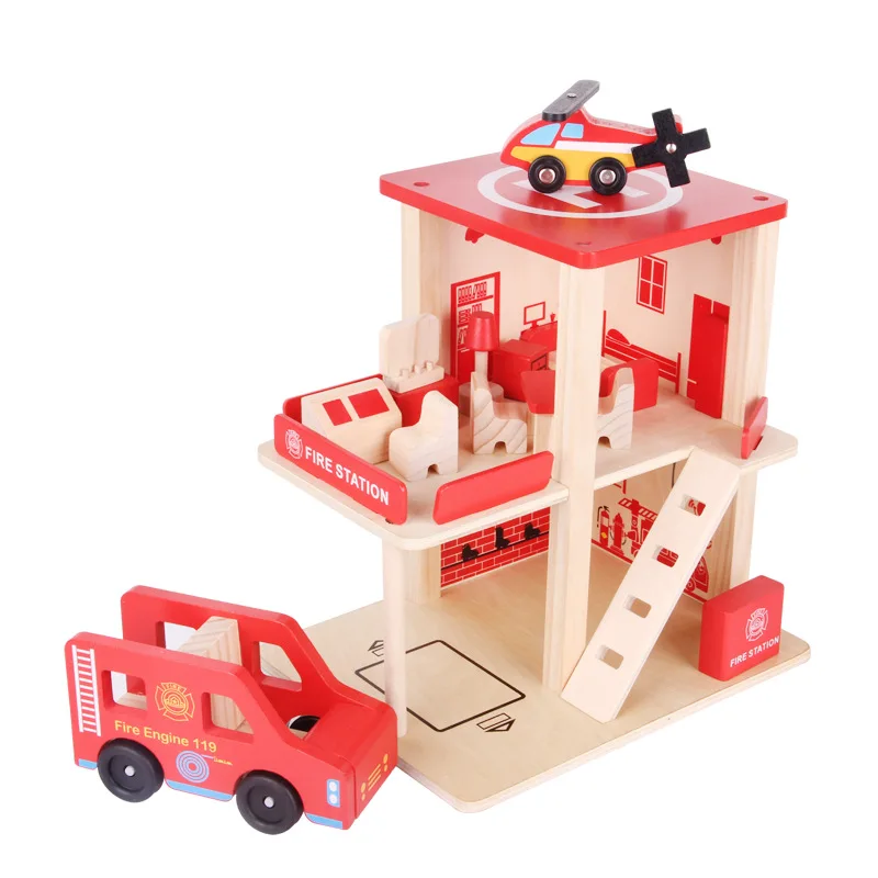 Детский деревянный Отдел моделирования родитель-ребенок игрушки дом деревянный паркинг модель игрушки