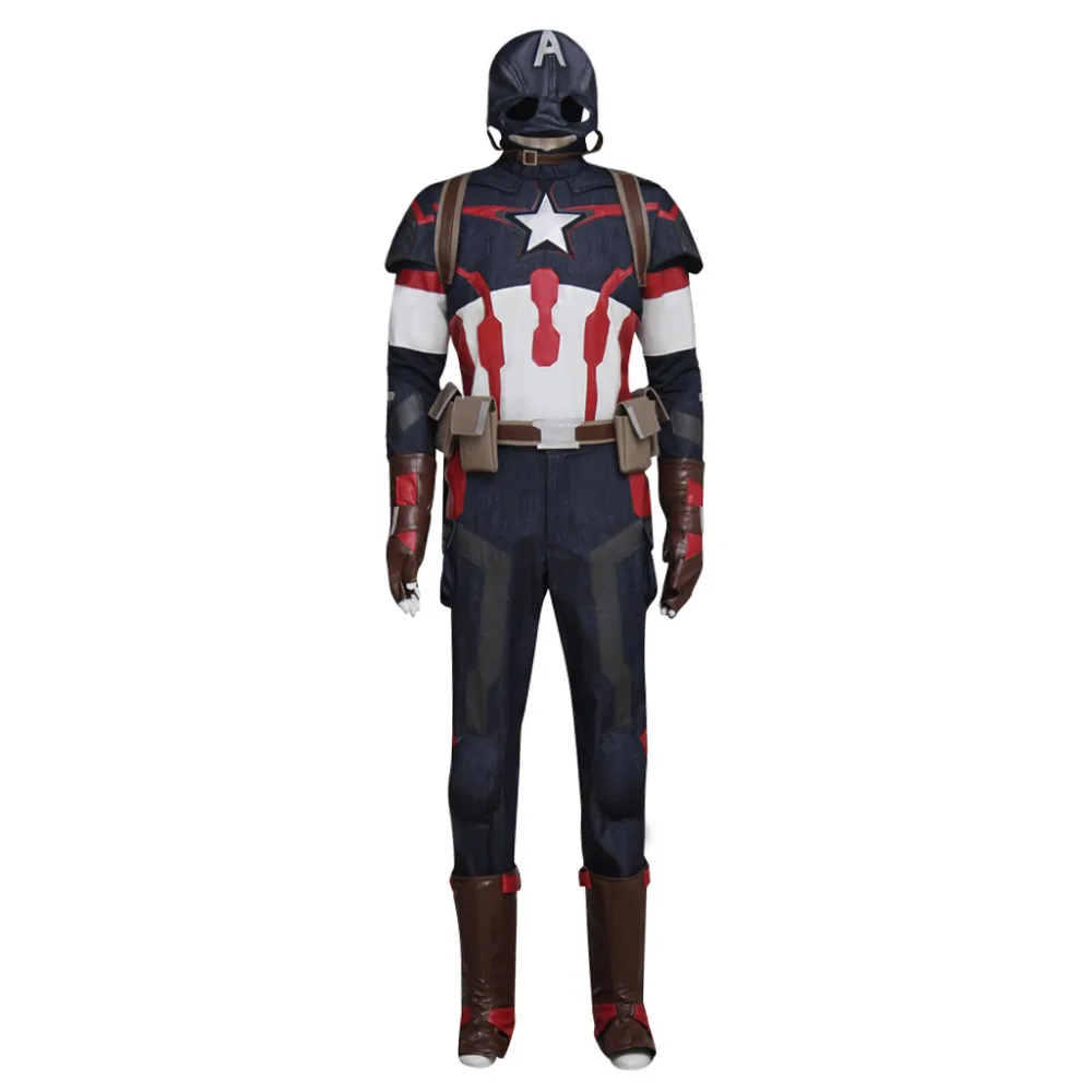 

Age of Ultron Avengers Captain America Costume Steve Rogers Outfit Adult Men Halloween Cosplay Costume Custom Made