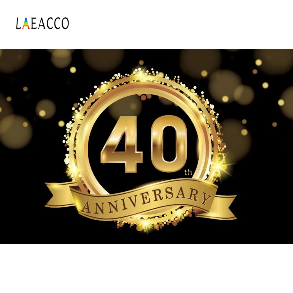 

Laeacco Golden Ring Anniversary Commemorate Party Photography Backgrounds Customized Photographic Backdrops For Photo Studio