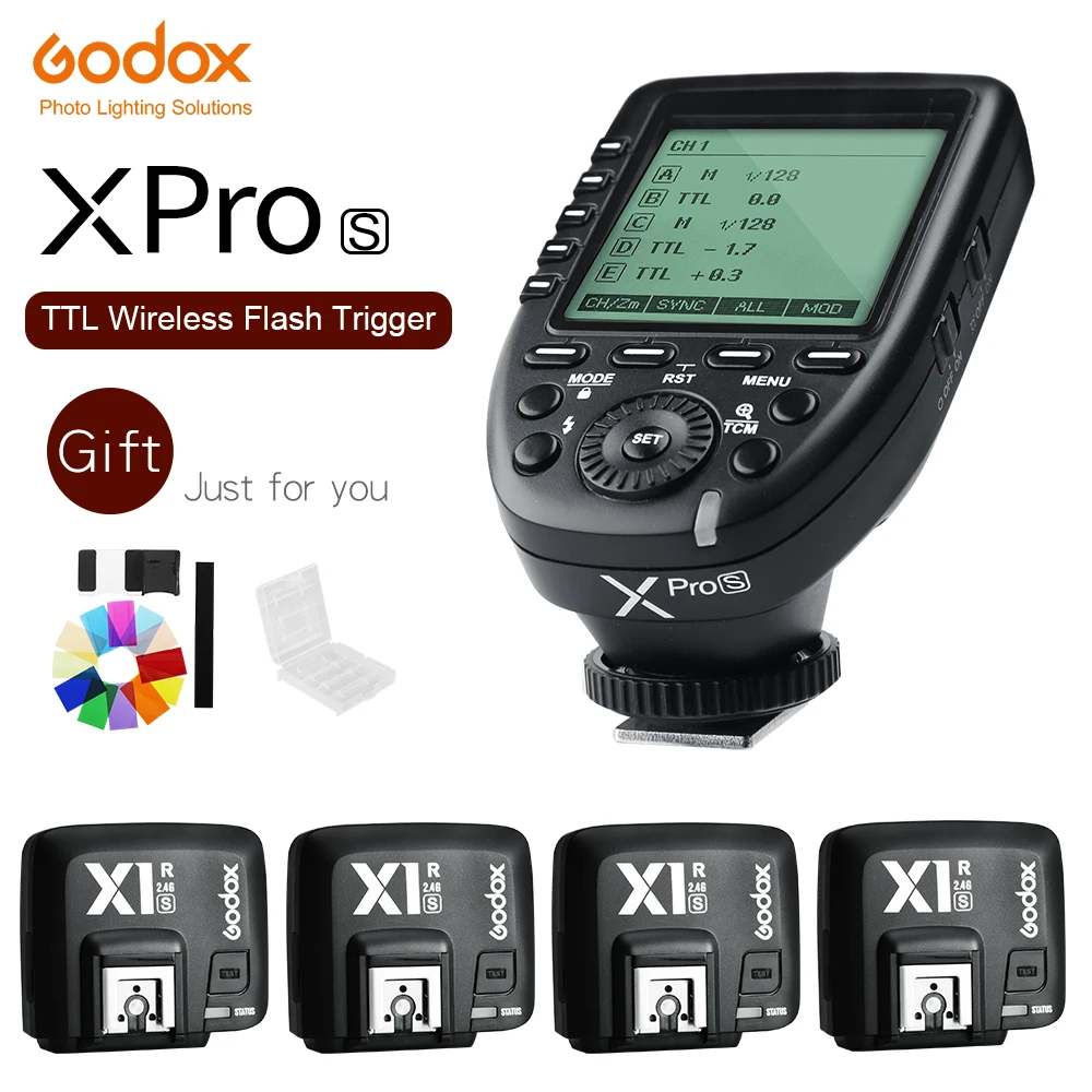 

In Stock Godox Xpro-S TTL II 2.4G X System Wireless Control Remote Trigger with 4pcs X1R-S Controller Receiver for Sony Flash