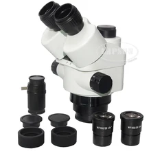 7X-45X Simul-focal синхронный Тринокулярный промышленный осмотр зум стерео микроскоп головка часть поддержка c-крепление камеры