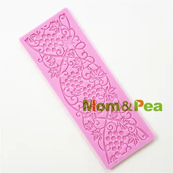 

Mom&Pea GX167 Free Shipping Silicone Lace Mold Cake Decoration Fondant Cake 3D Mold Food Grade Silicone Mould