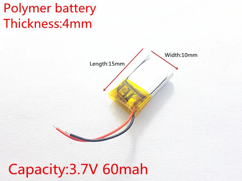 3 7 V 60mAh 401015 литий-полимерный литий-ионный аккумулятор для Mp3 MP4 MP5 GPS PSP mobile bluetooth |