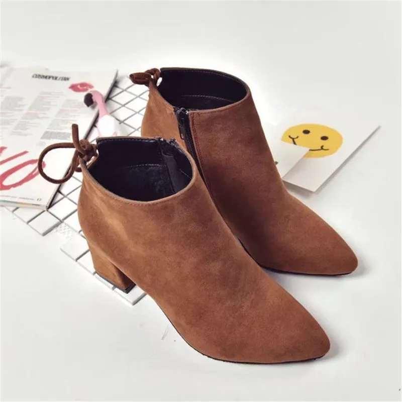 

2019 Women Boots Flock Round Toe Winter Ladies Party Western Stretch Fabric Ankle Botines Mujer Open Botas Mujer Feminina