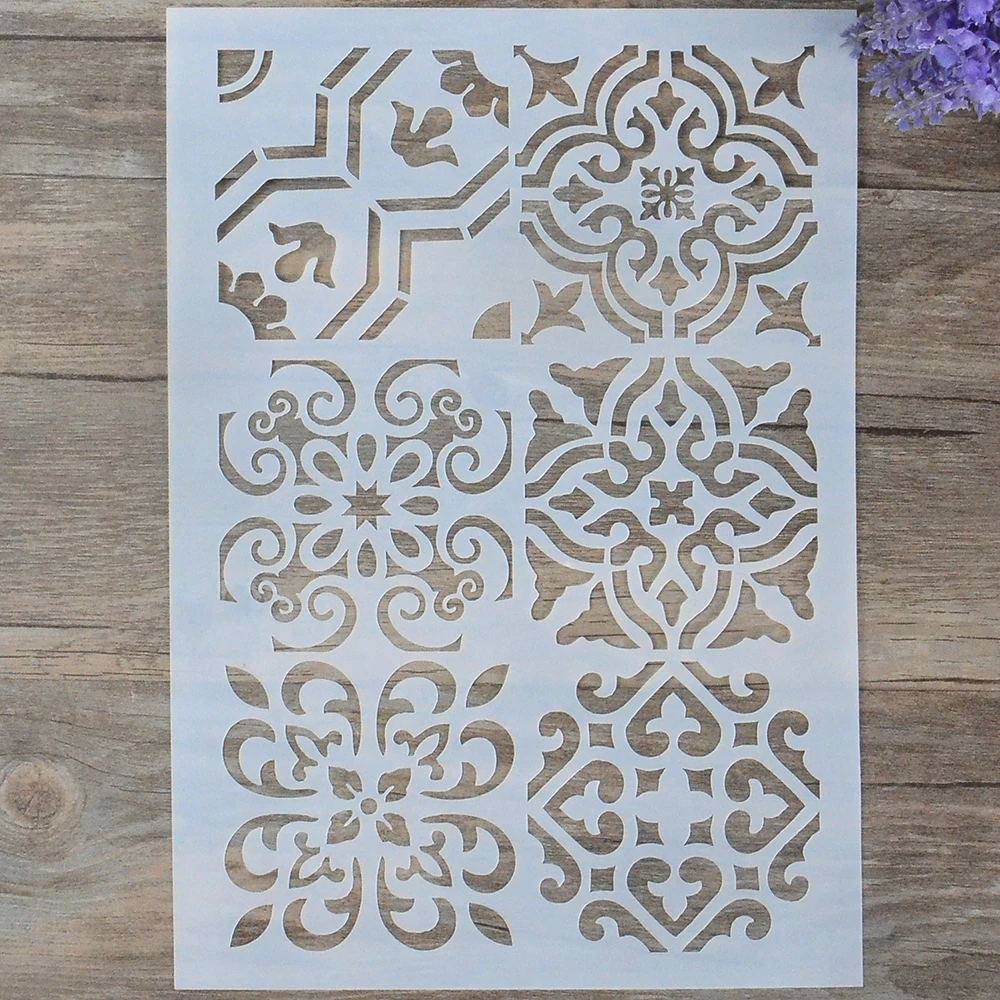 

A4 A3 A2 DIY Craft Layering Tile Stencils For Wall Painting Scrapbooking Stamping Album Decorative Embossing Paper Card Template