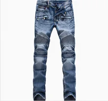 Моды для Мужчин Джинсы Новое Прибытие Хип-Хоп Дизайн Slim Fit Мода байкер Джинсы Для Мужчин Хорошее Качество Синий Черный Плюс Размер 28-40, YA141