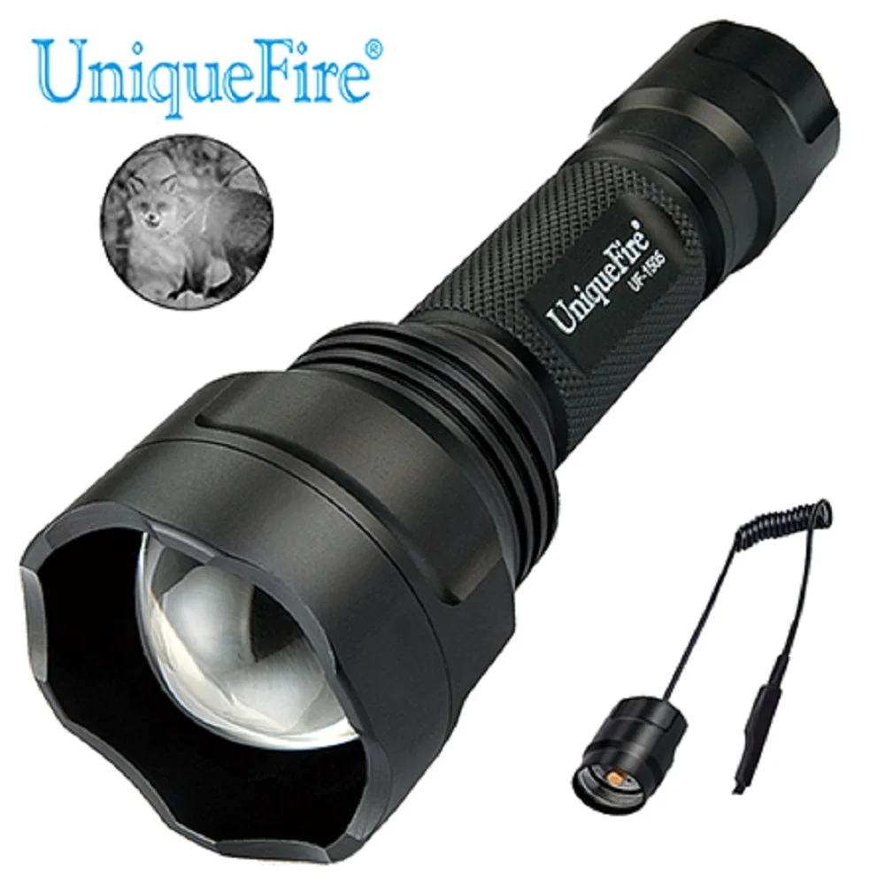 UniqueFire 1505 IR 940NM тактический фонарь с зумом и фокусом, 3 режима, 38 мм, выпуклая линза, лампа ночного видения, фонарь с дистанционным управлением