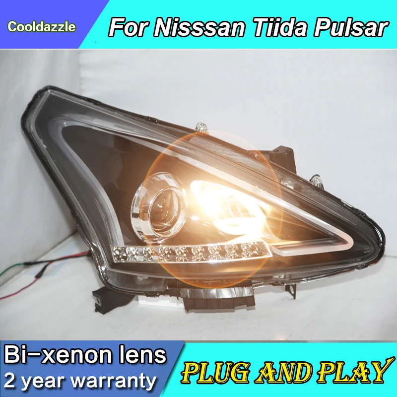 Для NISSAN Tiida Pulsar светодиодный налобный фонарь Ангельские глазки фары 2011 2012 2013 2014 2015