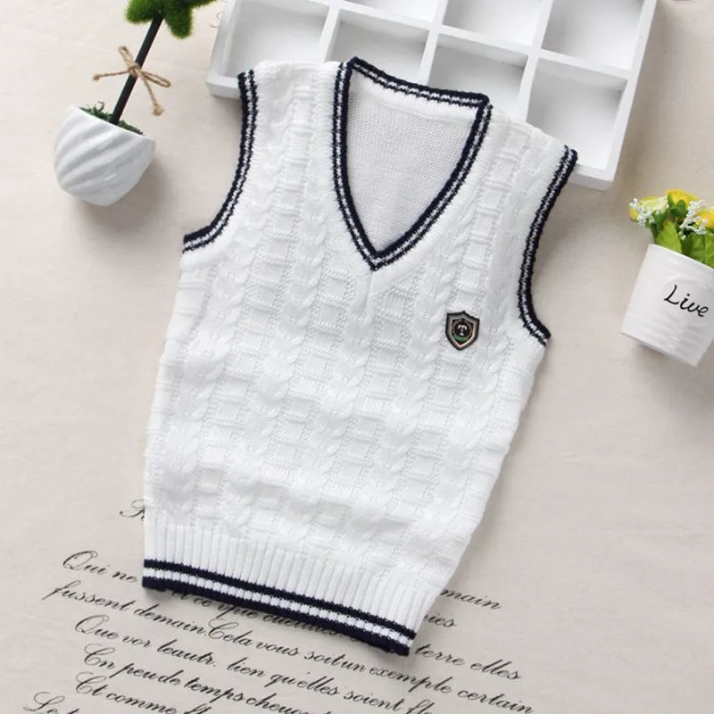 School Uniform Vest Boys Knitted Sweater Coat For Girls Clothes Baby Soft Cotton Jacket Vest Warm Outwear Infant Autumn&Winter School Uniform Vest Boys Knitted Sweater Coat For Girls Clothes Baby Soft Cotton Jacket Vest Warm Outwear Infant Autumn&Winter