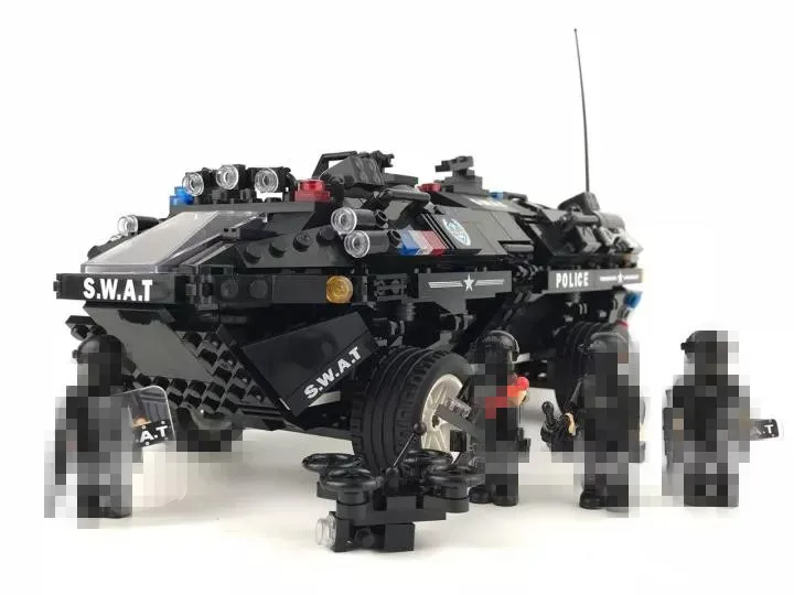 

1044pcs Military Raptor Amphibious Armored Vehicles with Light Building Blocks Brick DIY Model Figures Toy