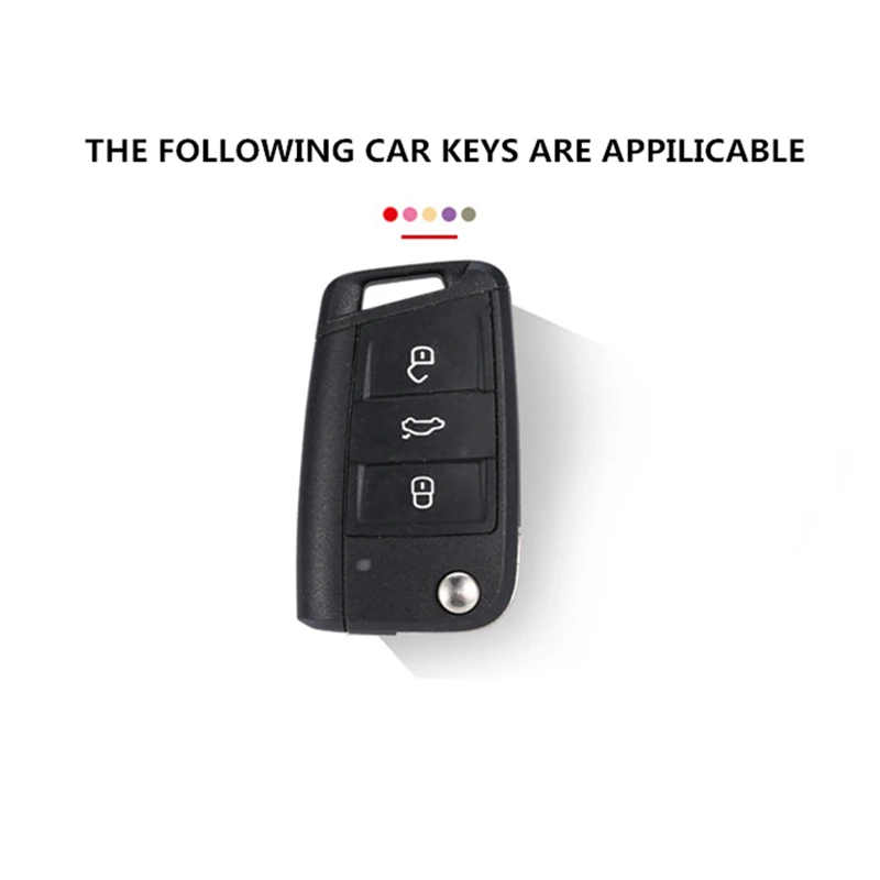 2019 New Carbon Fiber Silica Gel Car Key Case Cover Holder Key Chain Ring For VW Golf-7 Tiguan-L POLO Accessories Car-styling