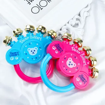 

1PC New Style Colorful Plastic Cute Little Bear Grip Hand Shaking Bells Kids Musical Educational Toy Send random