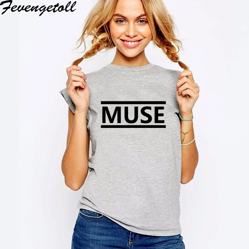 

Loose New Fashion Brand t shirt women MUSE Letters T-shirt Women Punk Rock Top Tee Shirt Femme Woman Free Shipping Clothing