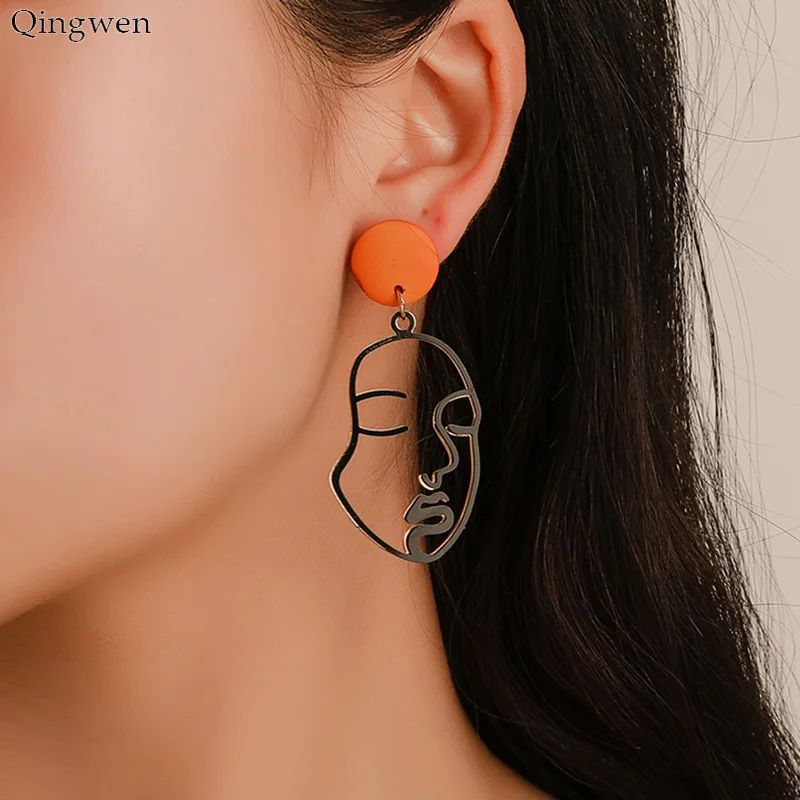 Qingwen 2019 Новые Креативные серьги модная индивидуальность абстрактные украшения