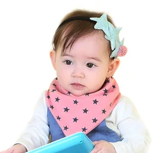 Модный детский нагрудник со звездами, мягкое Хлопковое полотенце для девочек, полотенце младенцев, полотенце для новорожденный, хлопковые треугольные Детские нагрудники и салфетки для отрыжки
