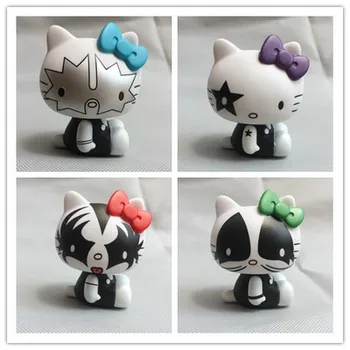 

4pcs/set Exclusive Original Garage Kit Classic Toy Kitty Cat As Kiss Band Rock Cute Dolls Action Figures Collectible Model Toys