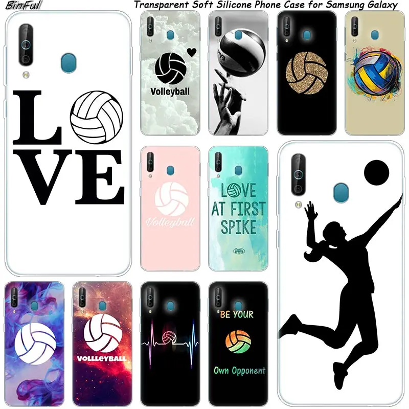 Volleyball Sports Silicone Phone Case For Samsung Galaxy A80 A70 A60 A50 A40 A40S A30 A20E A2CORE M40 M30 M20 Note 9 8 5 Fashion