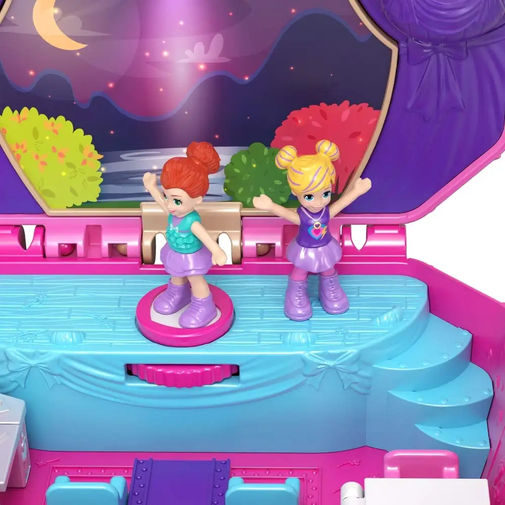 Оригинальная мини-шкатулка для девочек Polly Pocket World, Новая игрушка FRY35, миниатюрная Музыкальная шкатулка, детские игрушки для девочек, куклы для девочек