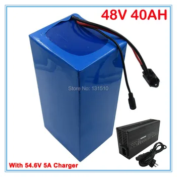 

Ebike battery 2000W 48V 40AH Lithium battery use 5000MAH 26650 cell 50A BMS For 48V Bicycle 54.6V 5A charger Free customs fee