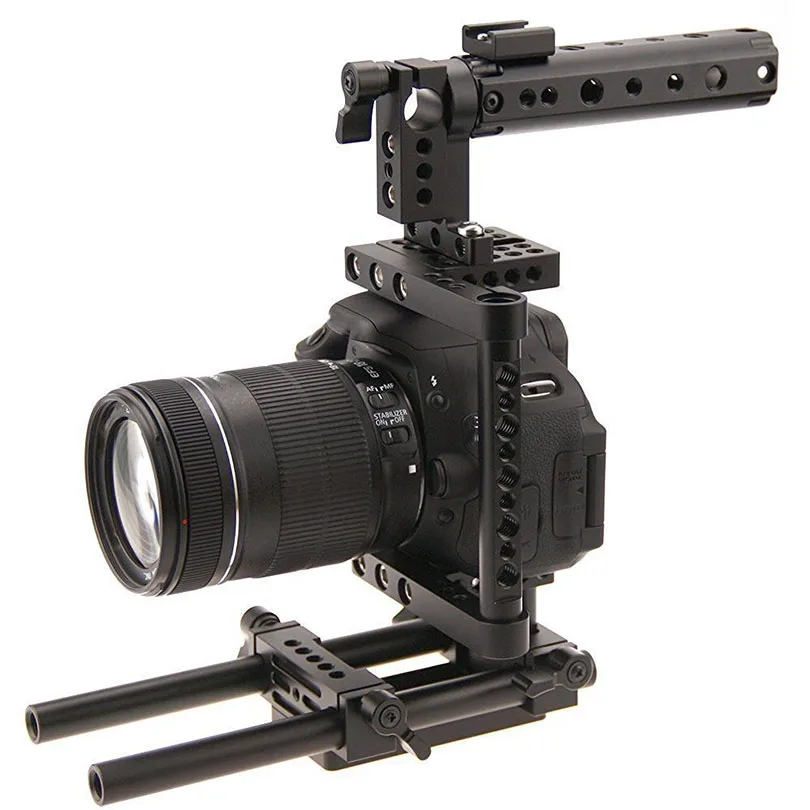 CAMVATE Aluminum Rod Rig DSLR Cage Top Handle Grip Camera Stabilizer