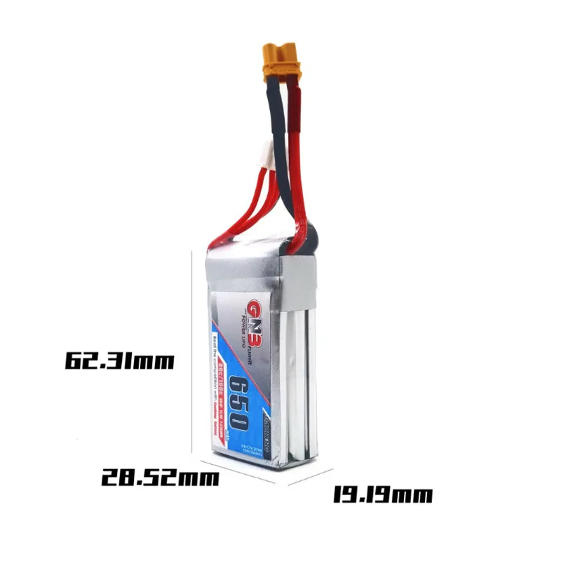 2 шт Gaoneng 650mAh 11,1 V 80C/160C 3S Lipo батарея с разъемом XT30 для FPV гоночный Дрон 4 оси БПЛА RC Квадрокоптер RC Дрон запчасти