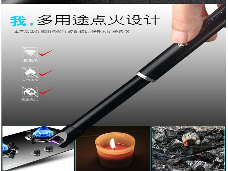 Electronic Usb Charging Arc Lighter Plasma Eletronic Pulse Lighters Candles and Fireworks for BBQ Kitchen Lighter Pipe Smoke