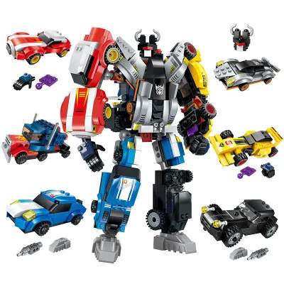 

6 In 1 Action Mecha Transformation Robot Building Blocks Supercar Creative DIY Bricks Educational toys for children