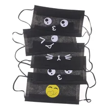 5 шт милые Мультяшные противопылевые ветрозащитные маски нетканые рот-муфельные грипп лицо медицинская маска черная одноразовая маска рта