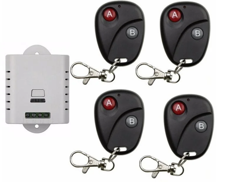 

2016 new AC 85v 110v 120v 220v wireless remote control switch with manual button 1 receiver +4 transmitter inter-lock