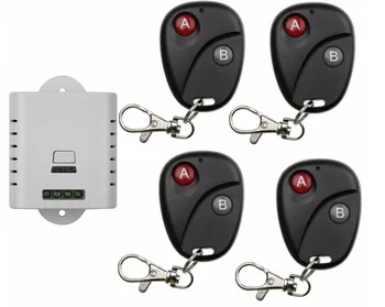 

2016 new AC 85v 110v 120v 220v wireless remote control switch with manual button 1 receiver +4 transmitter inter-lock