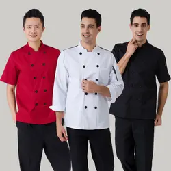 Шеф-повар Костюмы Канада Еда Услуги белые Chefcoat для Мужская гостиница кулинарные форма Мельбурн Ресторан Одежда Бесплатная доставка