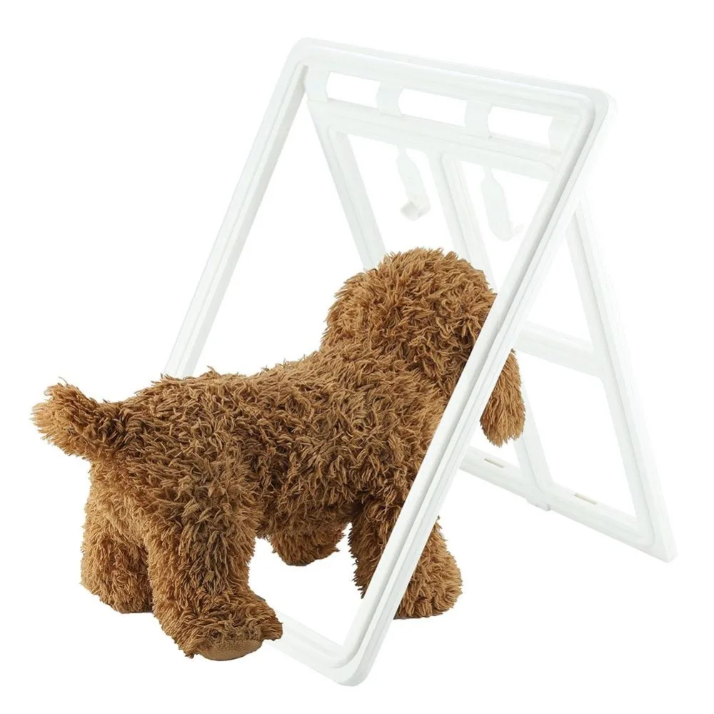 

Plastic Pet Dog Puppy Cat Door Magnetic Locking Safe Flap for Screen Window Gate (White XL)