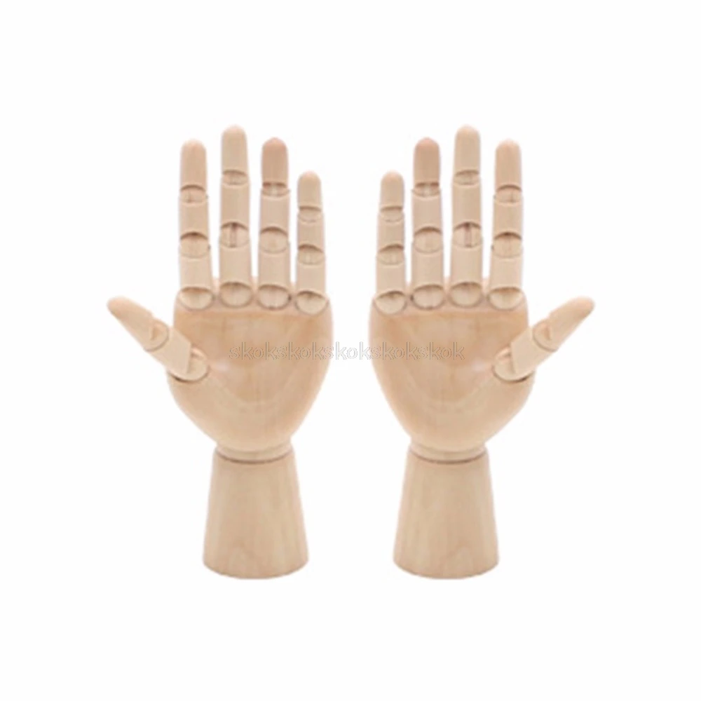 

Wooden Right Left Hand Model Sketching Drawing Jointed Movable Fingers Mannequin Articulated Artist Drawing Model Mr25 19