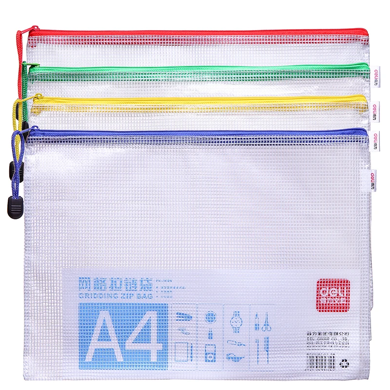 Bolsa de Artigos de Papelaria do Estudante Bolsa de Documentos Atacado Grade Pvc Zip Deli5654 Frete Grátis 50 Pcs a4 2 High Quality Material escolar e de escritório