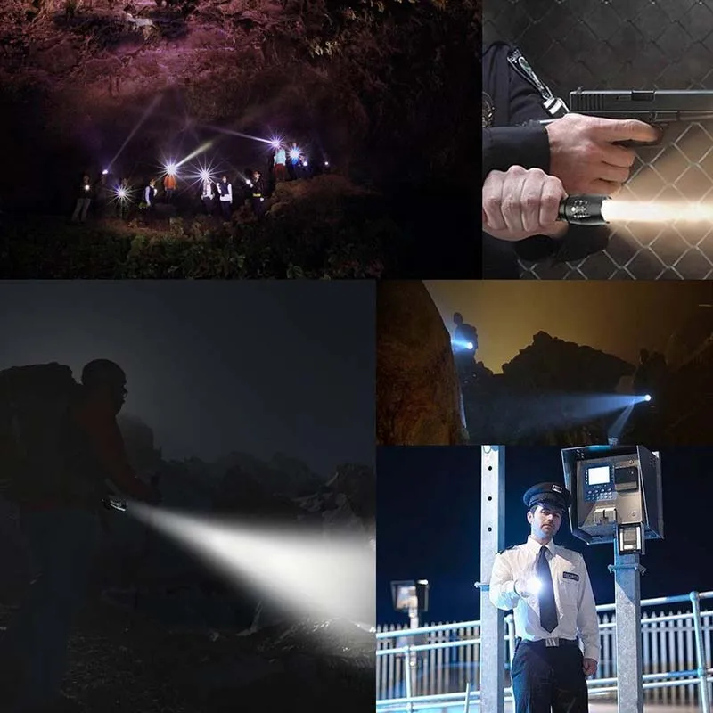8000lm T6 LED Flashlight Torch Rechargeable Lantern Hunting FlashLight for 18650/AAA battery direct charge