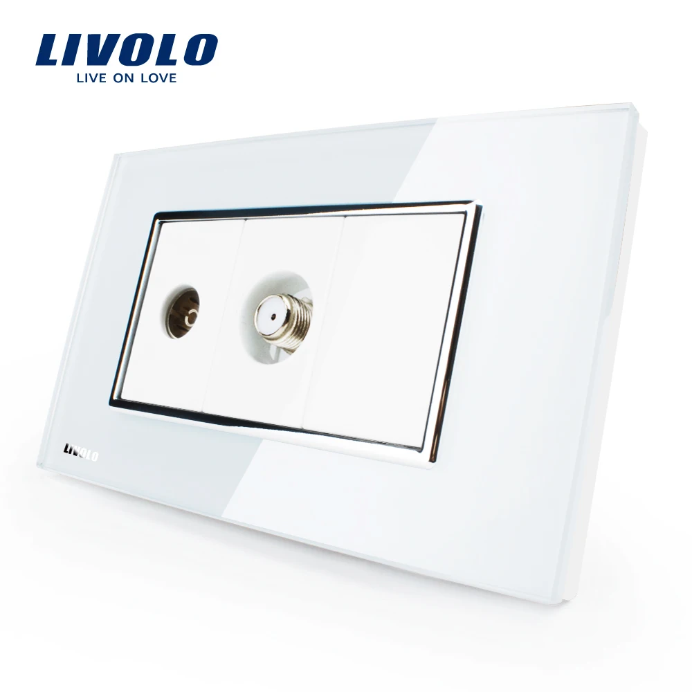 Free Shipping Livolo White Plastic Materials 36mm 23mm US AU Standard Function Key For Satellite TV