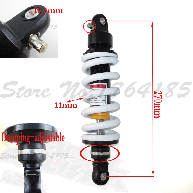 1000LBS adjustable damping 270mm rear shocks absorber/suspension for