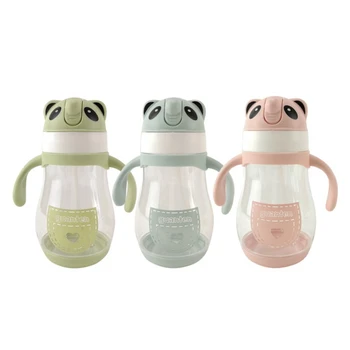 

Baby Cup Kids Children Learn Feeding Drinking Water Straw Handle Bottle Cartoon Training Cup Baby Feeding Cup 400ml