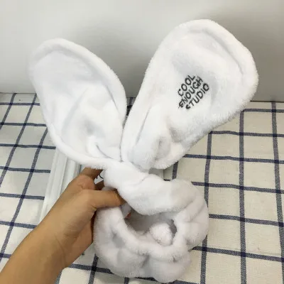 Funny big practical lovely sweet plush cat ears rabbit ears headband hair bands face makeup headband Video broadcast props - Цвет: rabbit white