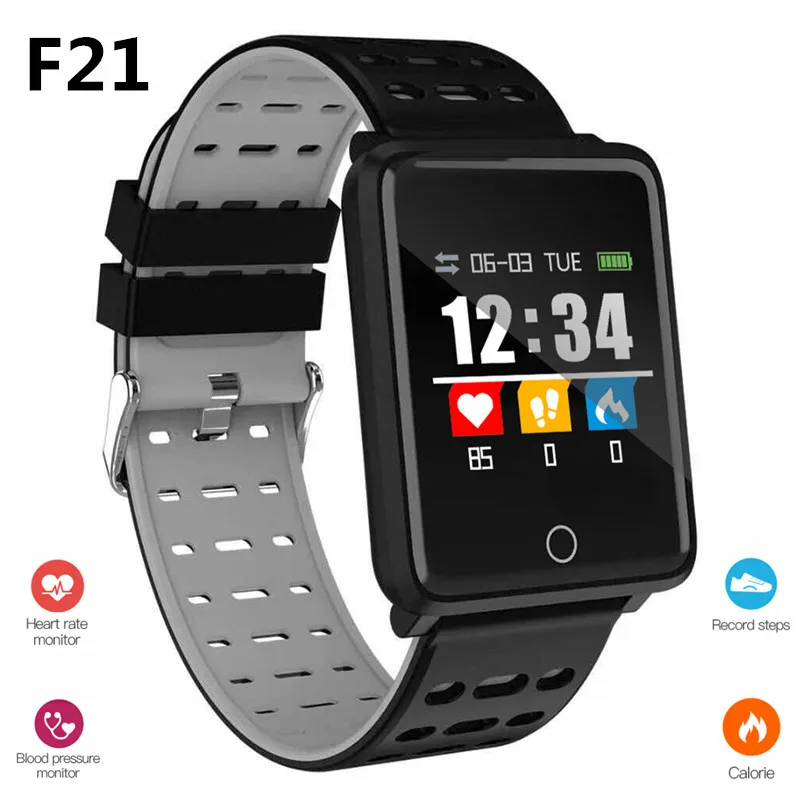 

Smart Bracelet Men F21 Smart Bracelet Women Pedometer Calorie Sleep Heart Rate Blood Pressure Oxygen Measurement Fitness Tracker