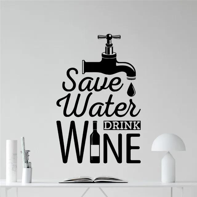 Cheap New design Save Water Drink Wine Kitchen Wall Sticker Home Decor Kitchen Living Room Decor Dining Room Wall Art Cheap New design Save Water Drink Wine Kitchen Wall Sticker Home Decor Kitchen Living Room Decor Dining Room Wall Art