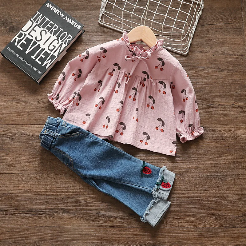 

Spring 2019 Korean version of the children printed hoodie shirt girls tops