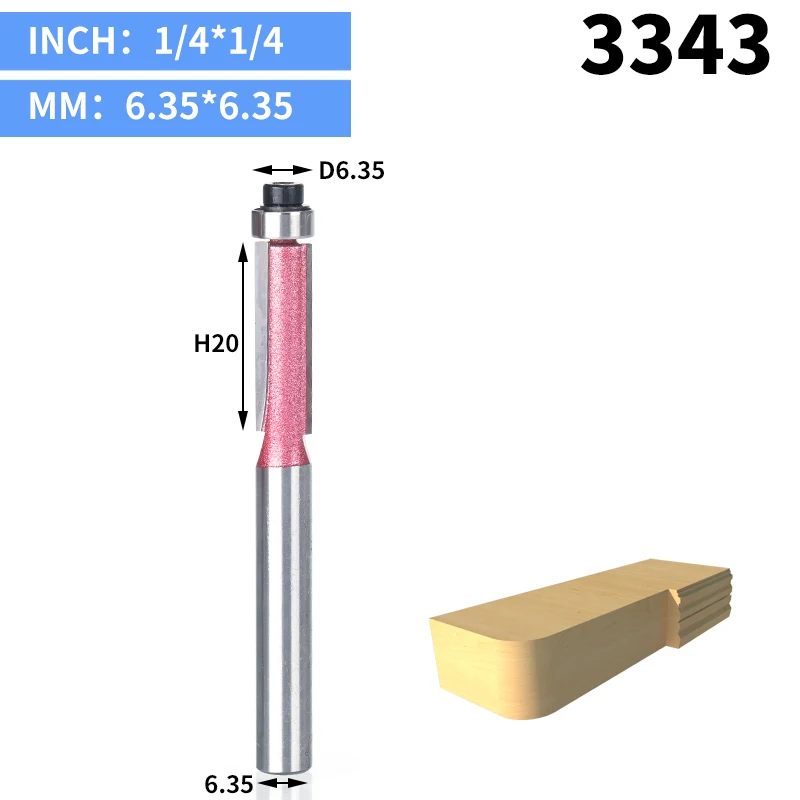 HUHAO 1 шт. 1/" 1/2" хвостовик заподлицо фрезы для дерева промышленного класса обрезные фрезы деревообрабатывающий инструмент фреза - Длина режущей кромки: 3343