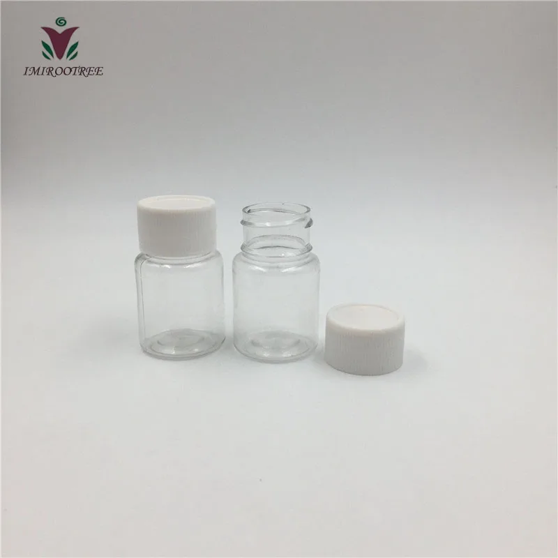 102pcs 20g 20cc HDPE Mini Small Clear Pill Bottles with Screw Cap and Aluminum Sealer