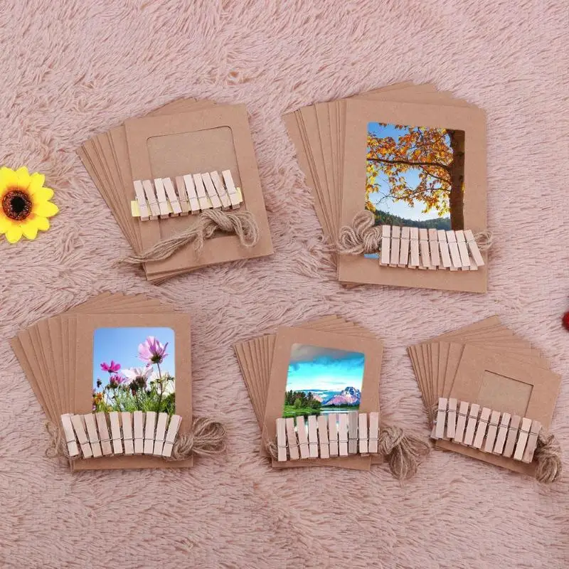

10pcs DIY Modern Wall Photo Frame Hanging Picture Album Paper For Family Card Photo Hanging Home Decor 3/4/5/6/7 inch