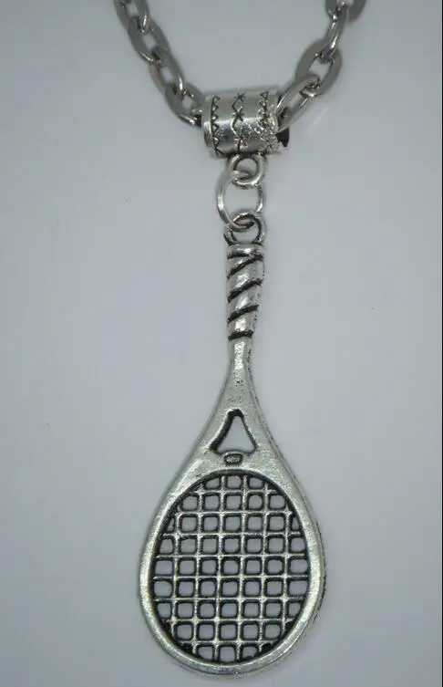 Tennis Racket Necklace Pendant Vintage Silver Charms Choker Collar Statement For Women Jewelry Gifts DIY Accessories | Украшения и